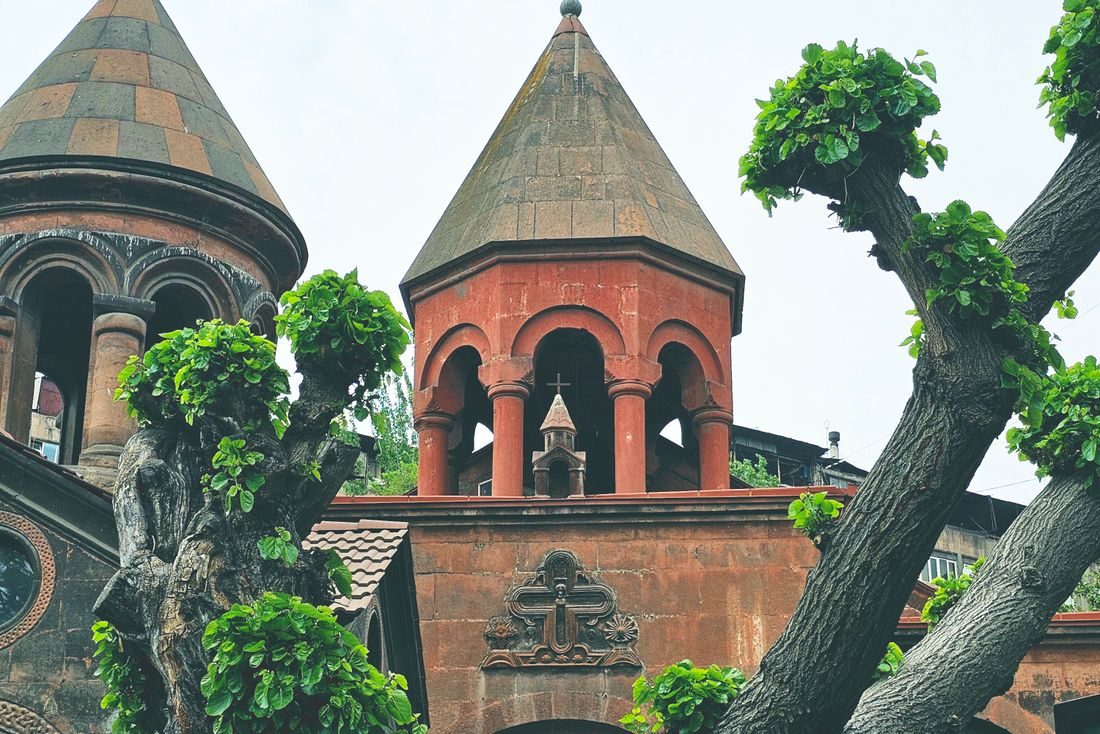 Armenian church with stone tower