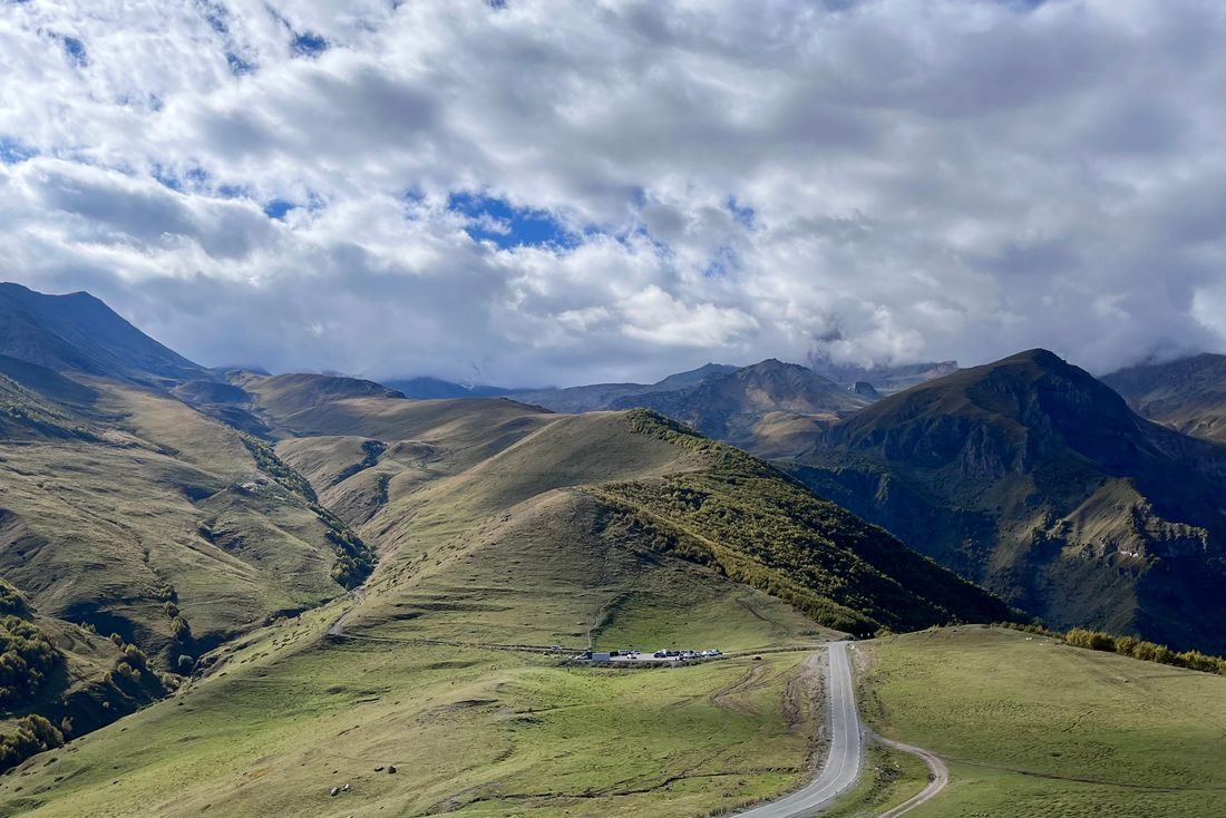 Winding mountain road, Caucasus