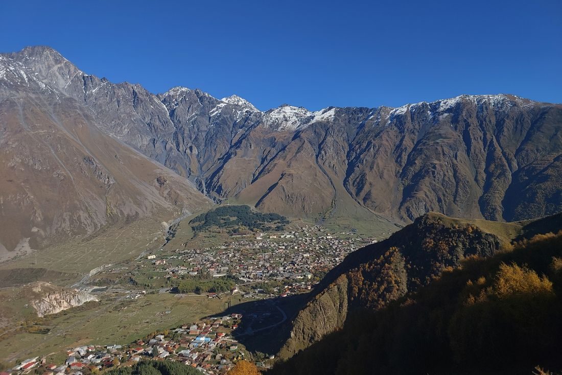 Caucasus above Kazbegi town