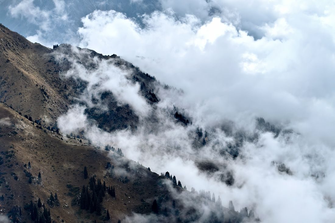Cloud over the Almaty mountains