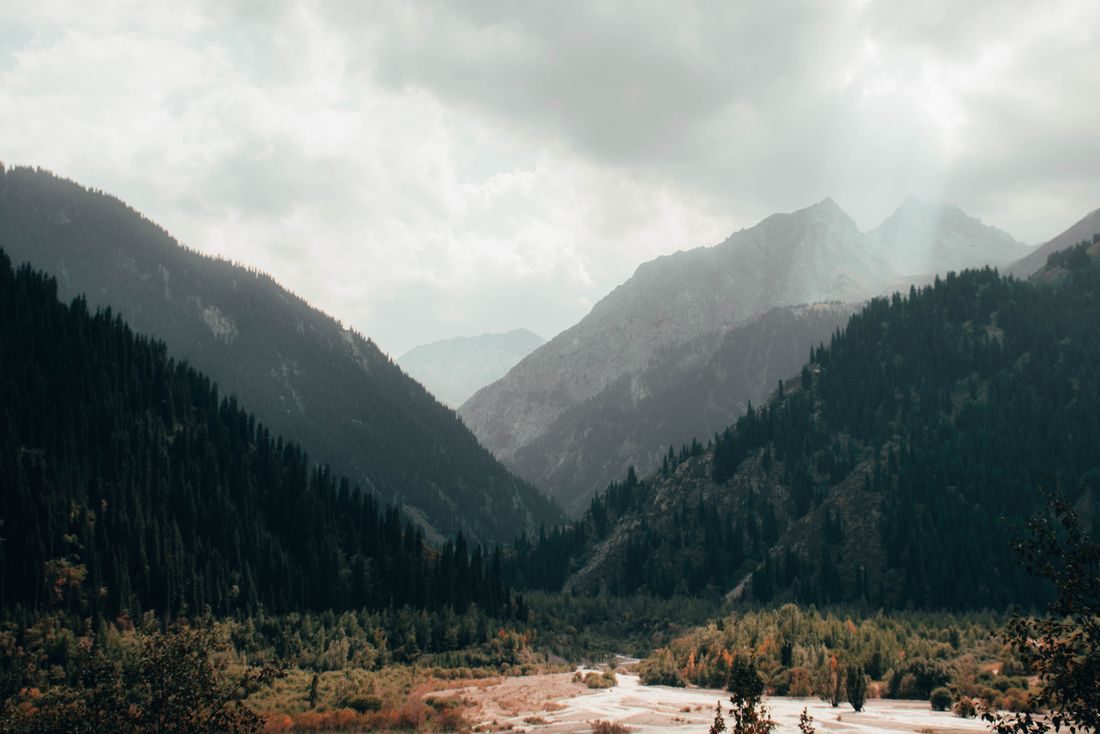 Mountains and valley above Almaty